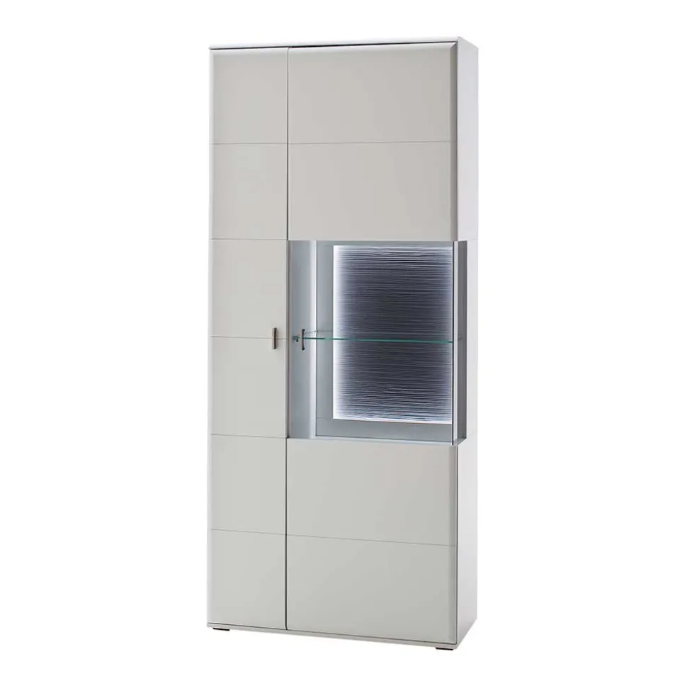 Vitrinenschrank in Weiß & Anthrazit - Hazime