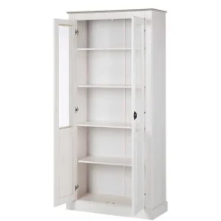 Vitrinenschrank in Weiß mit Grau - Lucasario