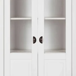 Vitrinenschrank in Weiß mit Grau - Lucasario