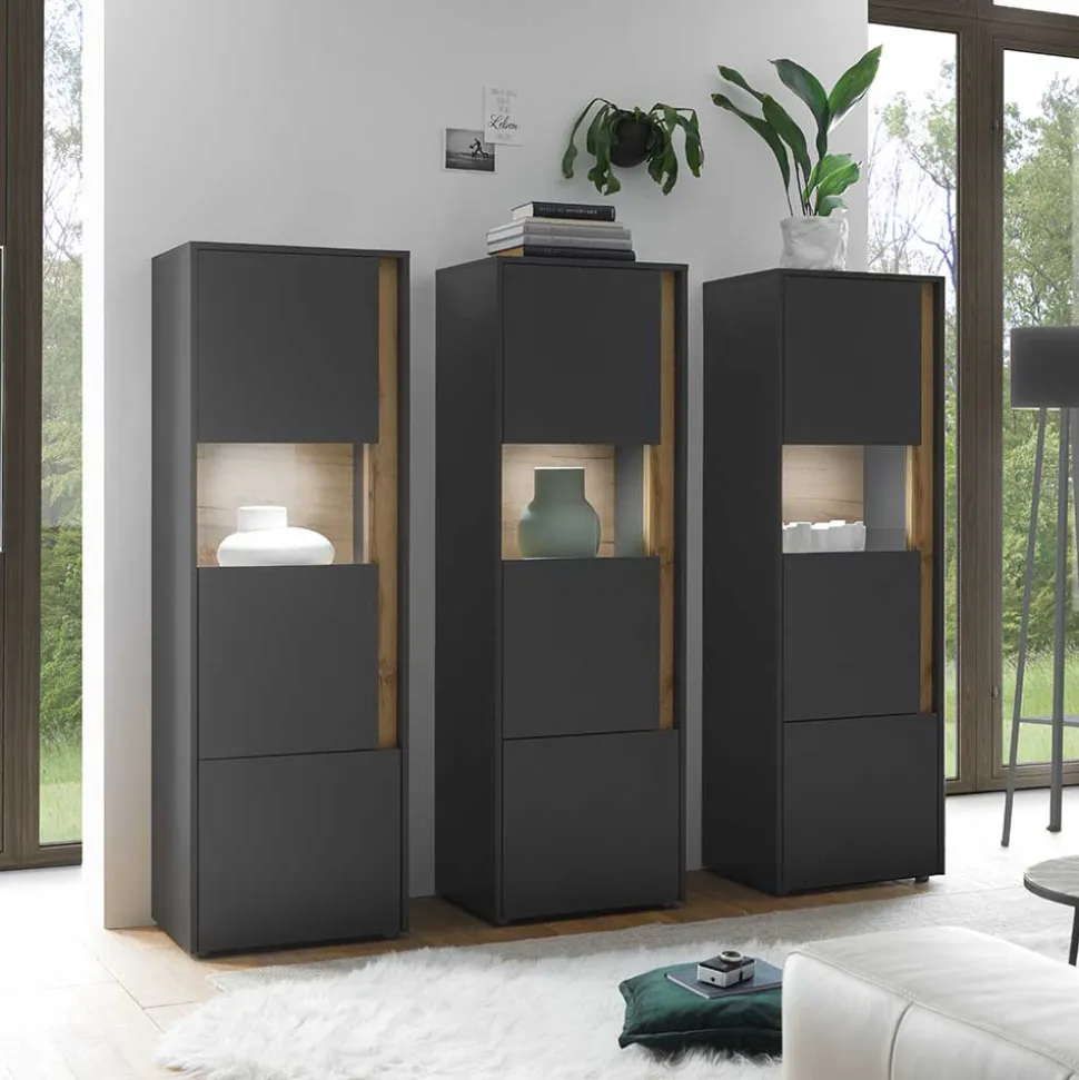 Vitrinenschränke Set in Modern - Ahilav (dreiteilig)