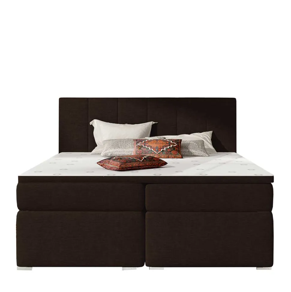 Vollausgestattetes Polsterbett in Dunkelbraun - Tabara