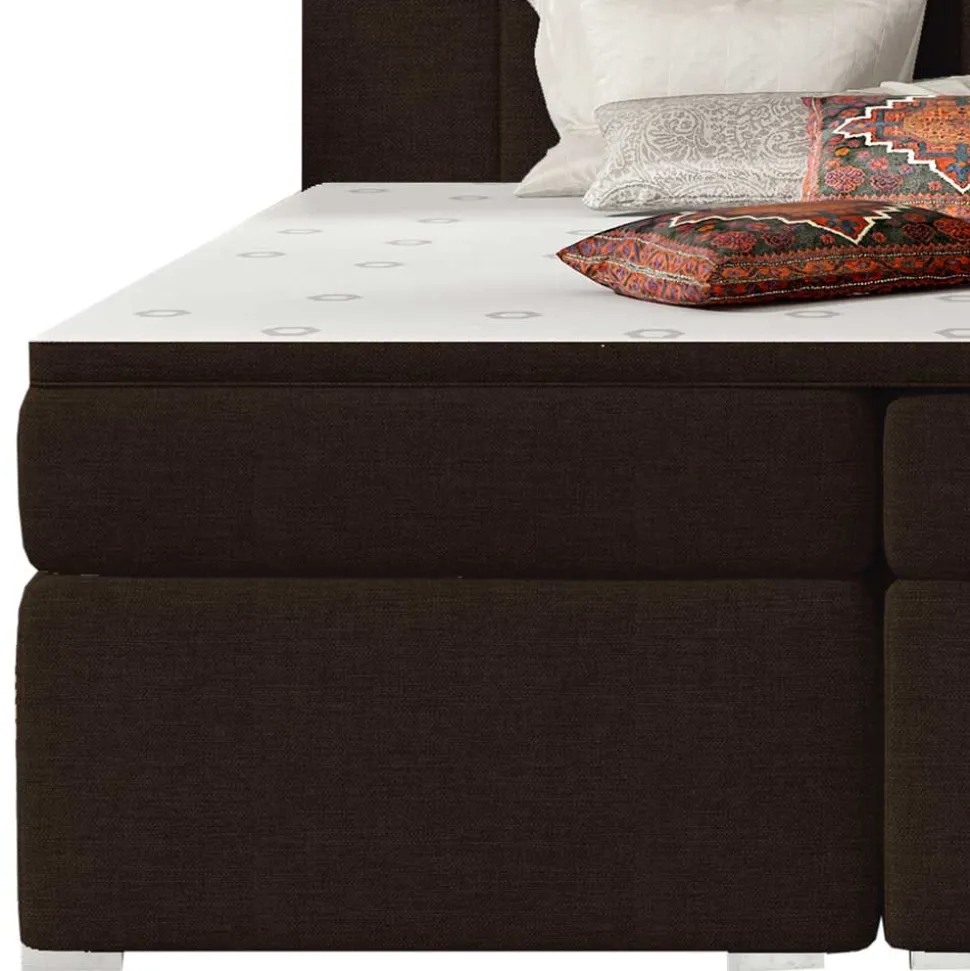 Vollausgestattetes Polsterbett in Dunkelbraun - Tabara