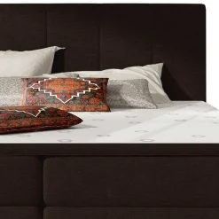 Vollausgestattetes Polsterbett in Dunkelbraun - Tabara