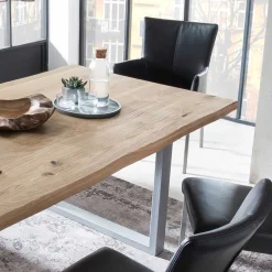 Waldkanten Esstisch aus Wildeiche massiv - Clasina