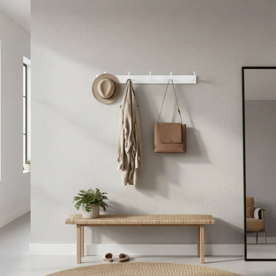 Wand Design-Hakenleiste in Weiß - Jasefiana