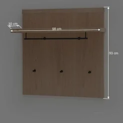 Wand Hängegarderobe in Eiche Bianco - Arkadiuz