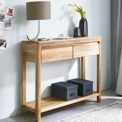 Wand Konsolentisch Uvinessa aus Wildeiche massiv geölt