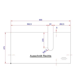 Wand Waschbecken Unterschrank 90x41 cm - Estregos