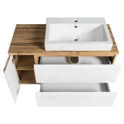 Wand Waschbeckenschrank mit Aufsatzbecken - Eight