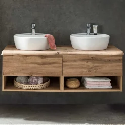 Wand Waschtisch mit zwei Aufsatz-Waschbecken - Tofias