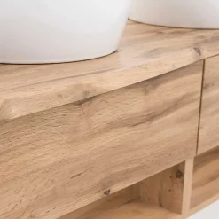 Wand Waschtisch mit zwei Aufsatz-Waschbecken - Tofias