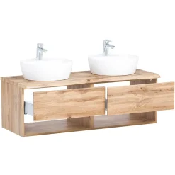 Wand Waschtisch mit zwei Aufsatz-Waschbecken - Tofias