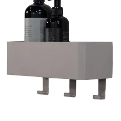 Wandablage mit drei Haken in Taupe - Davio