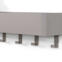 Wandablage mit Hakenleiste in Taupe - Suennas