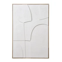 Wandbild in Weiß und Holzoptik Natur - Actino