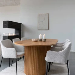 Wandbild in Weiß und Holzoptik Natur - Actino