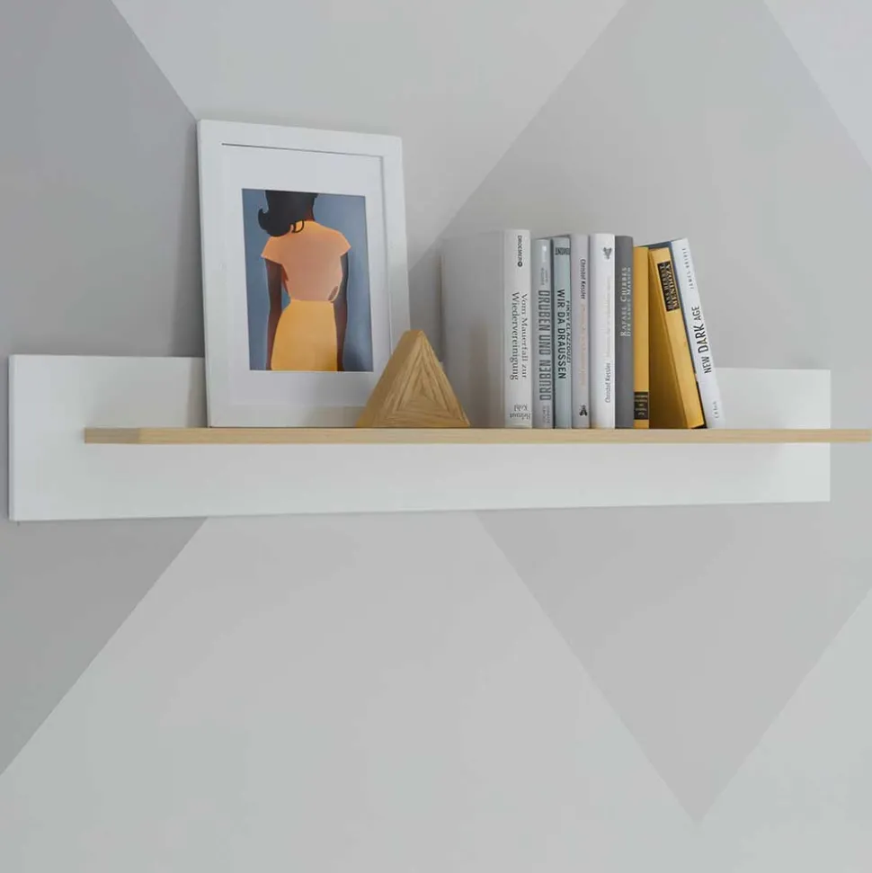 Wandboard in Weiß und Eiche - Ginko