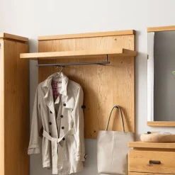 Wandgarderobe aus Balkeneiche Massivholz - Robats