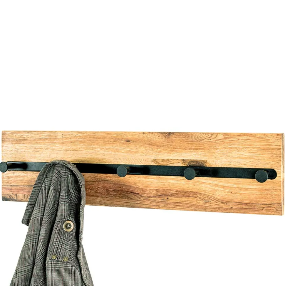 Wandgarderobe aus Metall & Eichenholz - Cornello