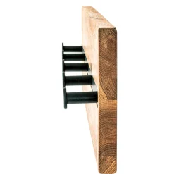 Wandgarderobe aus Metall & Eichenholz - Cornello