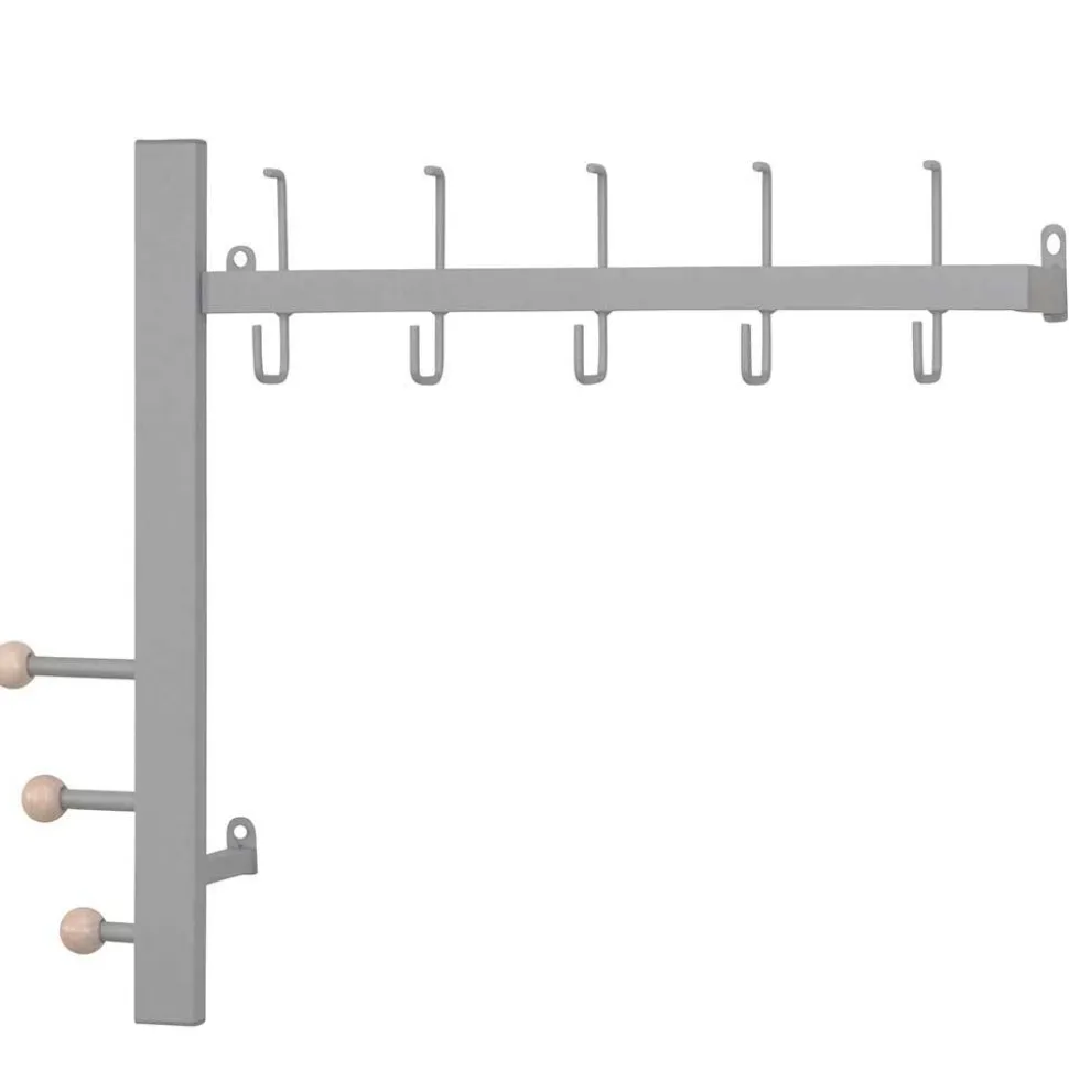 Wandgarderobe aus Metall in Alufarben - Kasrinco