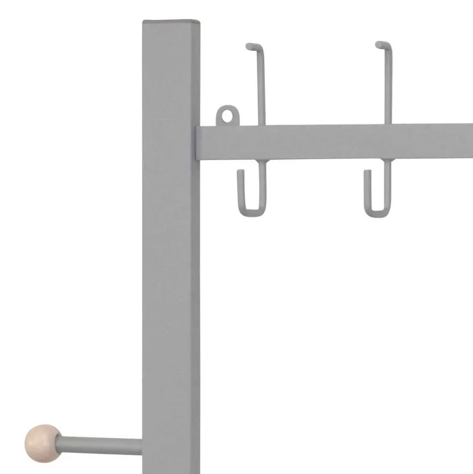 Wandgarderobe aus Metall in Alufarben - Kasrinco