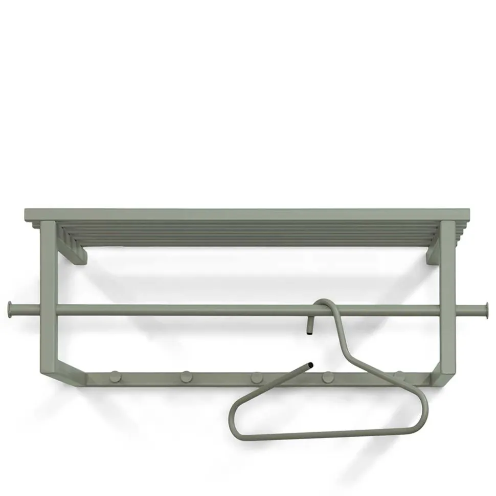 Wandgarderobe aus Stahl in Graugrün - Secrema