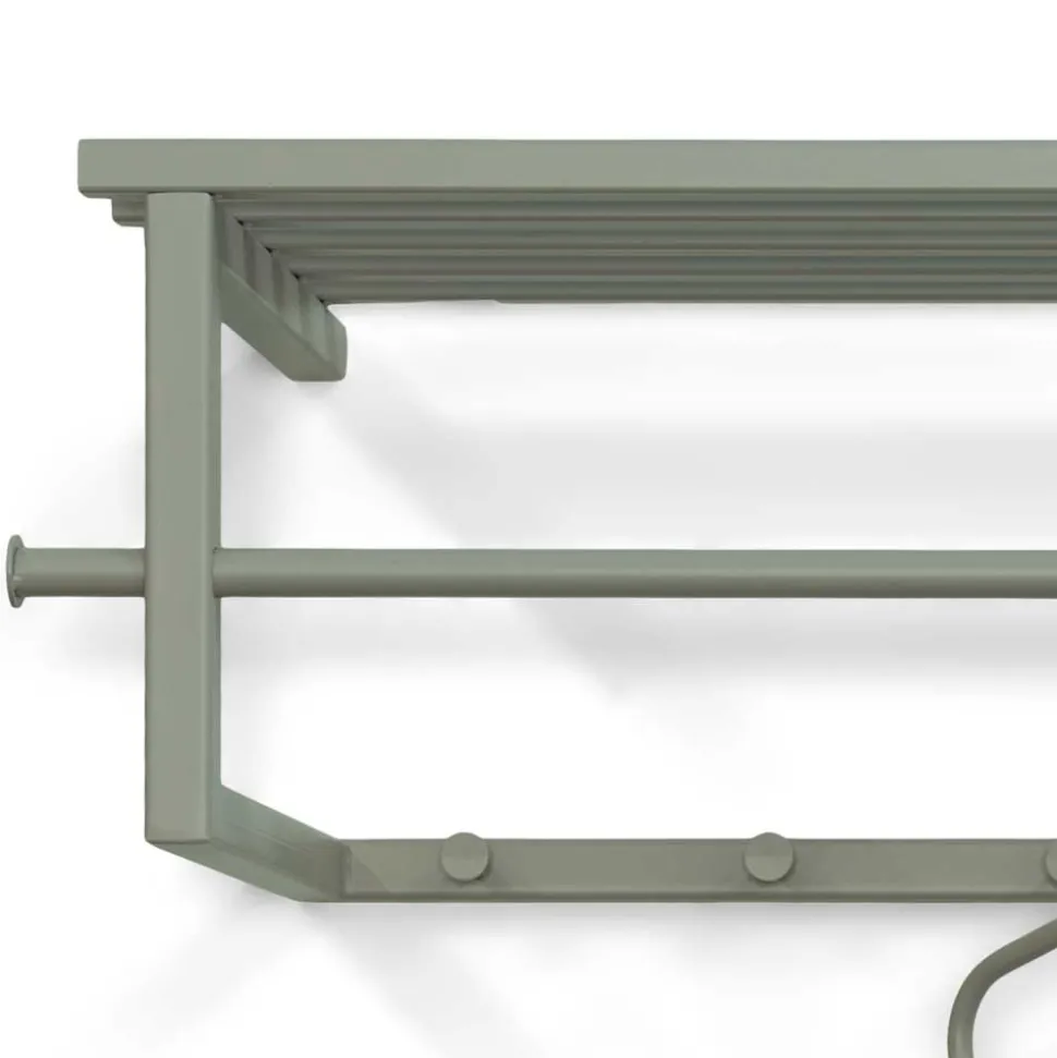 Wandgarderobe aus Stahl in Graugrün - Secrema