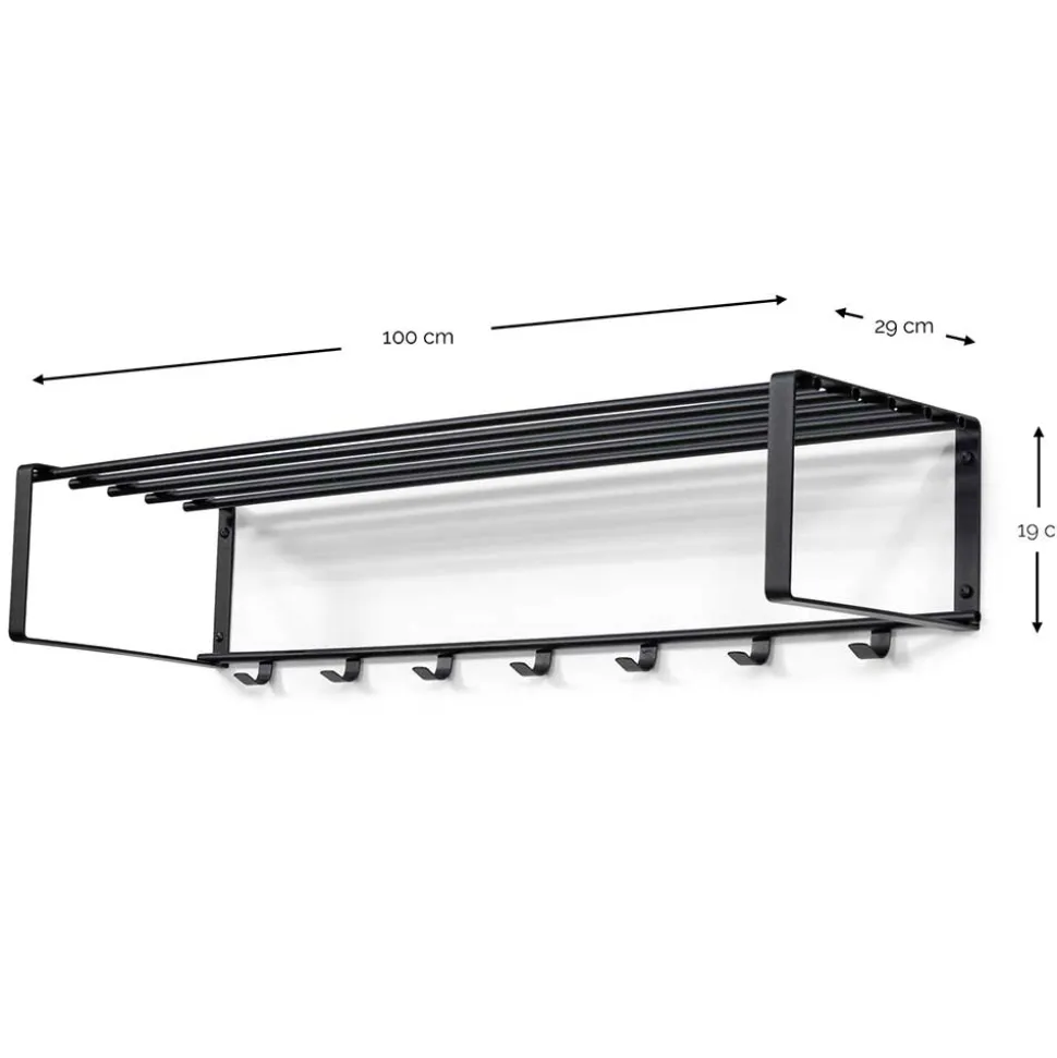 Wand-Garderobe aus Stahl in Graugrün - Satroni