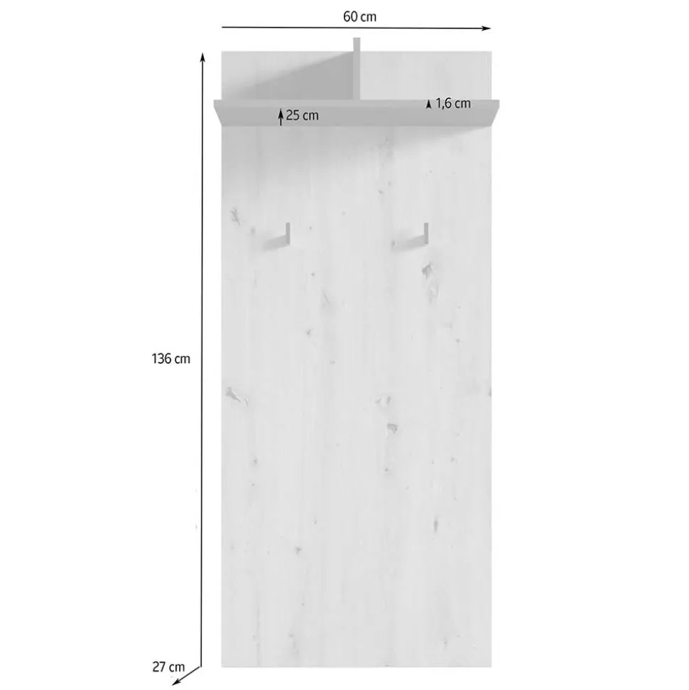 Wandgarderobe in Wildeiche Optik - Noele
