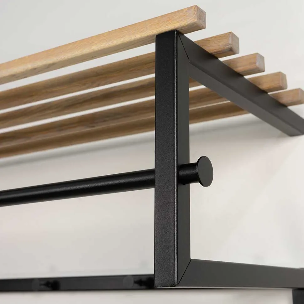 Wandgarderobe mit Hutablage aus Holzleisten - Casciano