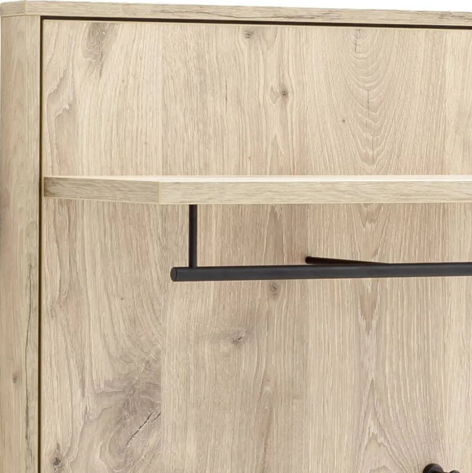 Wandgarderobe mit Spiegel in Wildeiche Optik - Vapposia