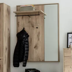Wandgarderobe mit Spiegel in Wildeiche Optik - Vapposia