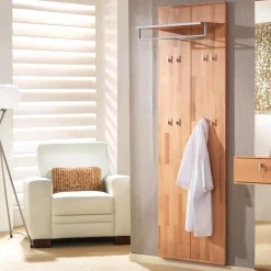 Wandgarderoben Paneel Coestra aus Kernbuche Massivholz