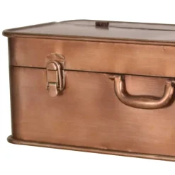 Wandkonsole in Koffer Optik Rommino aus Metall Kupferfarben