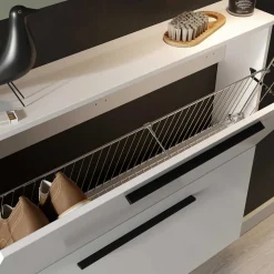 Wandmontage Schuhschrank in Weiß - Zyana