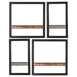 Wandregal Kombi aus Altholz bunt - Jamaica (vierteilig)