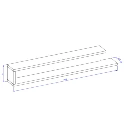 Wandregal mit Rückwand modern - Milvara