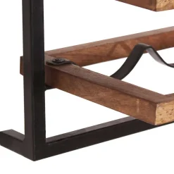 Wandregal Set aus Metall & Massivholz - Fiorda (siebenteilig)