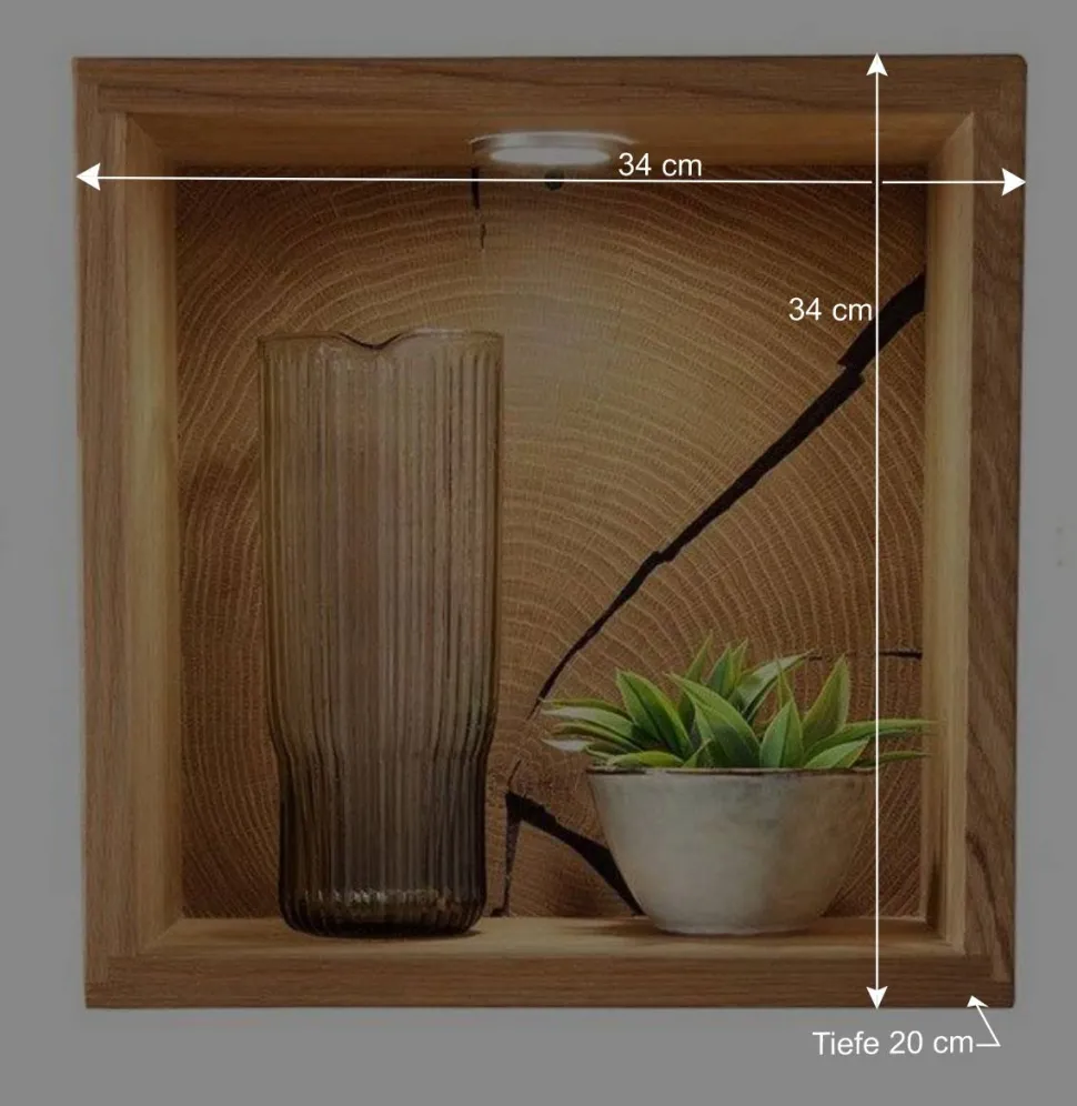 Wandregal 34x34x20 cm mit Rückwand - Acapella