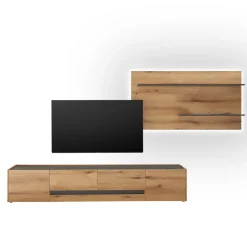 Wandregal-Paneel und TV-Lowboard Set - Colomania (zweiteilig)