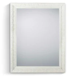 Wandspiegel im Vintage Look in Weiß Holzrahmen - Liancos