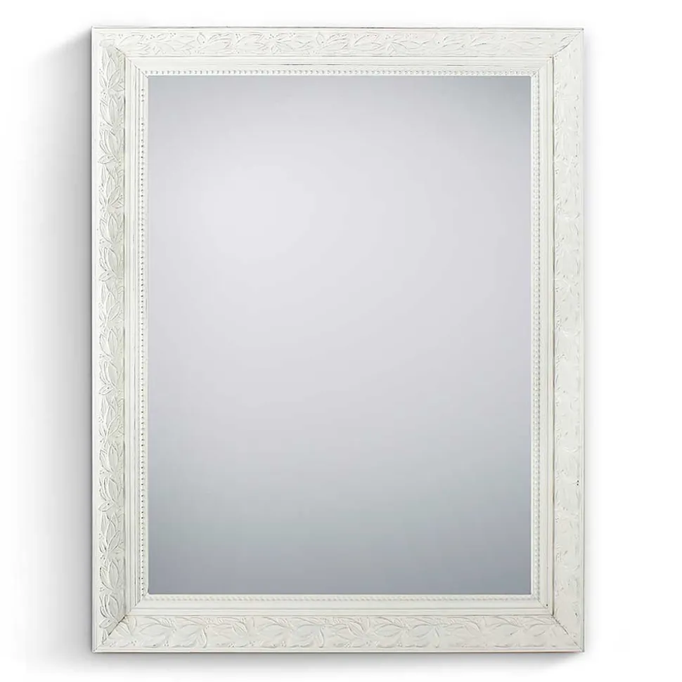 Wandspiegel im Vintage Look in Weiß Holzrahmen - Liancos