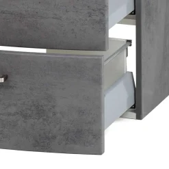 Wand-Waschtisch mit Glasbecken in Grau - Dastroz