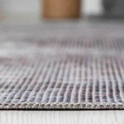 Waschbarer Teppich in Blaugrau und Terracotta - Ursela