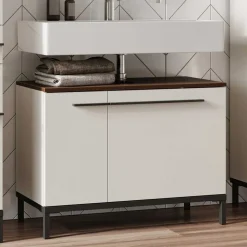 Waschbecken Unterschrank in Hellgrau - Dolida