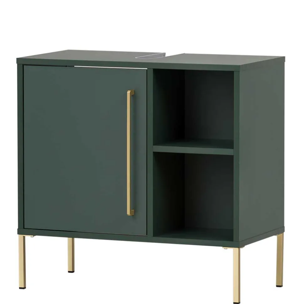 Waschbeckenschrank in Dunkelgrün & Gold - Aqua