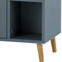 Waschbeckenschrank in Petrol Blau & Eiche - Matrera