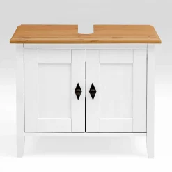 Waschbeckenschrank in Weiß & Kiefer Lauge - Sibiuta