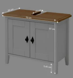 Waschbeckenschrank in Weiß & Kiefer Lauge - Sibiuta